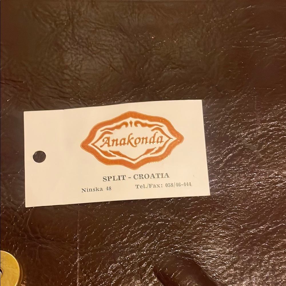 Brown Leather Envelope Clutch with Chain - Picture 4 of 11